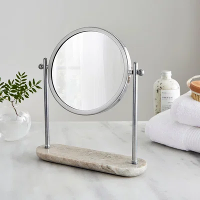 Dunelm Dorma Marble Natural Pedestal Mirror Natural