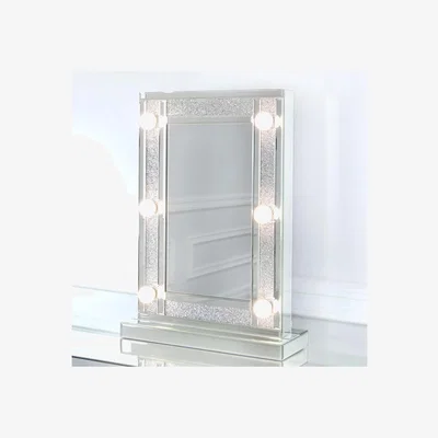 Furniture123 Bella Glitter Hollywood Dressing Table Mirror 6 Lights with Dimmer Switch