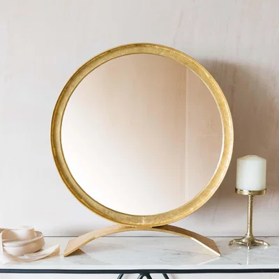 Graham & Green Zander Small Gold Table Mirror