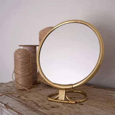 Graham & Green Otto Antiqued Silver Vanity Mirror with Handle