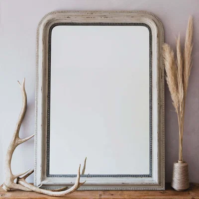 Graham & Green Charlie Small Grey Beaded Mirror