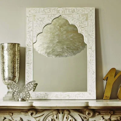 Graham & Green Mandir White Bone Inlay Mirror