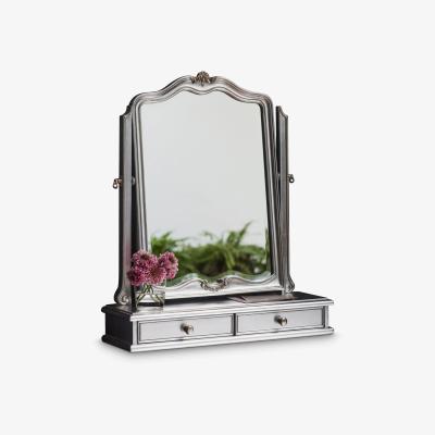 John Lewis Decorative Wooden Dressing Table Mirror, Silver