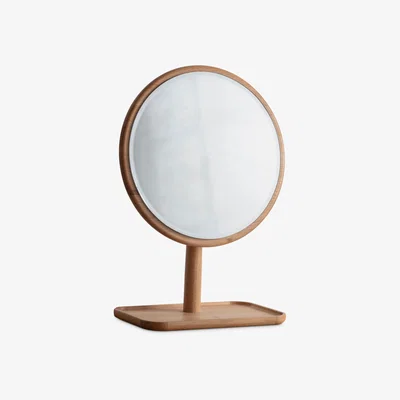 John Lewis Kingham Oak Wood Dressing Table Mirror & Tray, 46cm, Natural