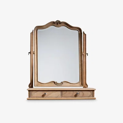 John Lewis Decorative Wooden Dressing Table Mirror, Weathered Ash