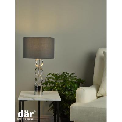 Knees dar lighting TUK4208 Tuke Touch Table Lamp Polished Chrome Crystal with Shade