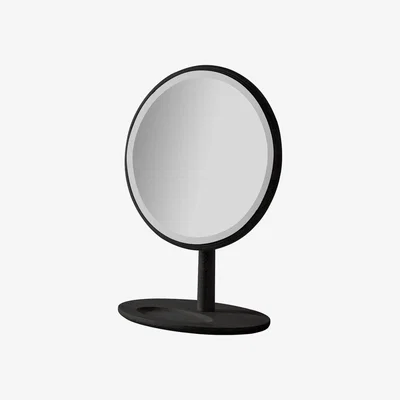 Knees Nile Medium Round Dressing Table Mirror - Black