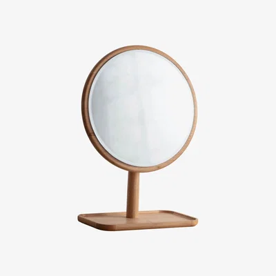 Knees Kingsly Medium Round Dressing Table Mirror - Light Wood