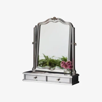 Knees Coralie Medium Irregular Dressing Table Mirror - Silver