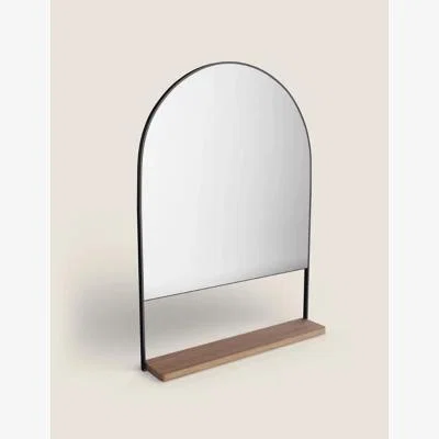 Marks & Spencer M&S Milan Medium Curved Mirror with Shelf - Black, Black