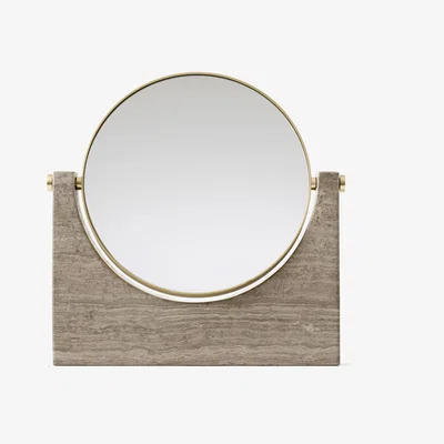Nordic Nest Pepe Marble mirror brass-brown marble