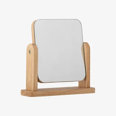 Nordic Nest Bloomingville Isle table mirror 23x23 cm Rubberwood