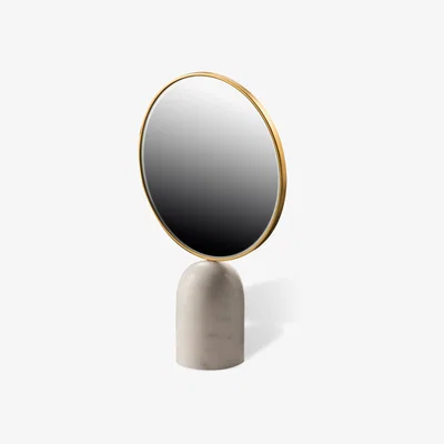 Nordic Nest POLSPOTTEN Round Marble table mirror White