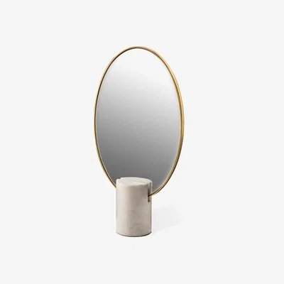 Nordic Nest POLSPOTTEN Oval Marble table mirror White