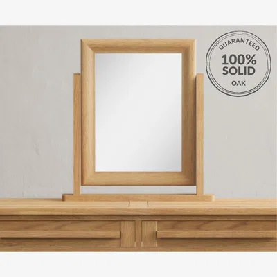 Oak&More Natural Solid Oak Dressing Table Mirror