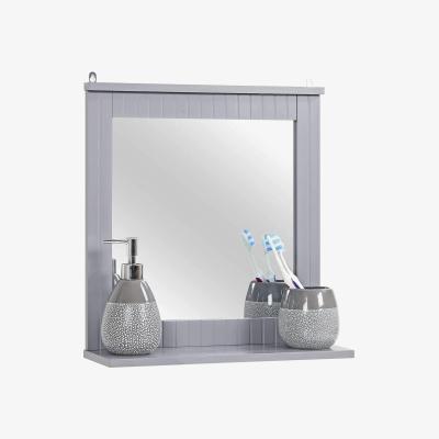 The Range Grey Bathroom Mirror with Shelf - Grey