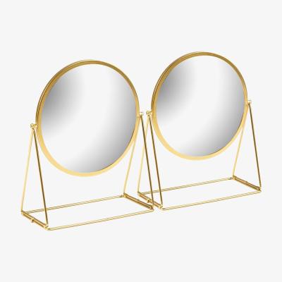 The Range Harbour Housewares 33 x 35cm Round Makeup Mirrors - Pack of 2 - Gold