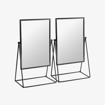 The Range Harbour Housewares 22 x 39cm Rectangle Makeup Mirrors - Pack of 2 - Black