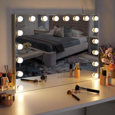 The Range Hollywood Vanity Mirror with 18 Dimmable LED 3 Light Modes for Make Up Routine - Silver