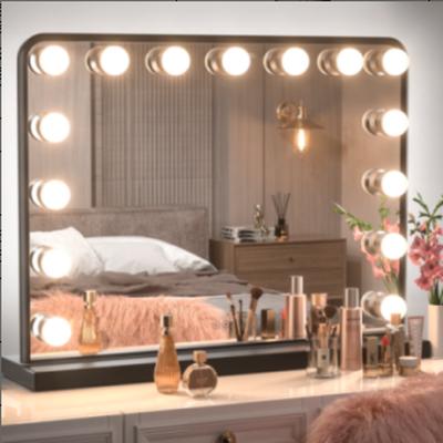 The Range Hollywood Ultrathin Vanity Mirror with Filleted Corners - Black