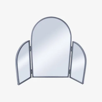 The Range Matt Black Dressing Table Mirror - Silver
