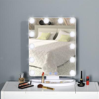 The Range Hollywood Light Up Vanity Makeup Mirror with LED Lights - White, Silver