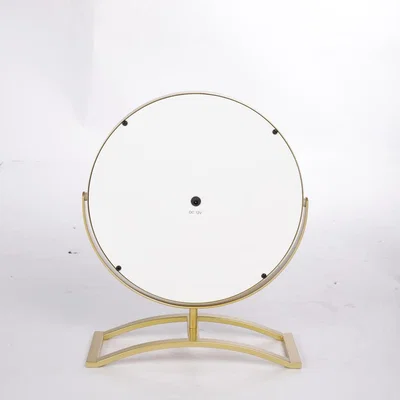 The Range Crystal Edge LED Vanity Mirror Round Rotatable - Golden