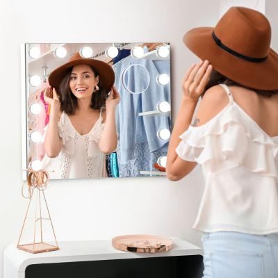 The Range Vanity Mirror with 14 Dimmable Lights - Silver