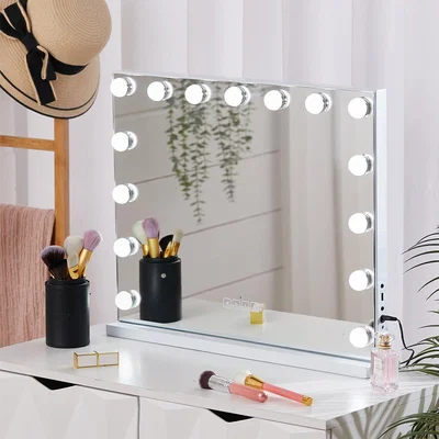 The Range Hollywood 15 LED Bulbs Bluetooth Vanity Make Up Cosmetic Mirror - Silvery