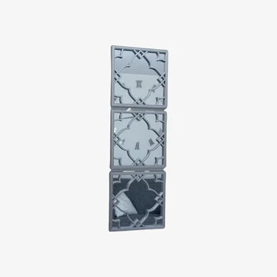 The Range Set Of 3 Silver Moroccan Tile Mirrors Wall Art Hanging Square - Silver