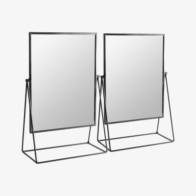 The Range Harbour Housewares 32 x 50cm Rectangle Makeup Mirrors - Pack of 2 - Black