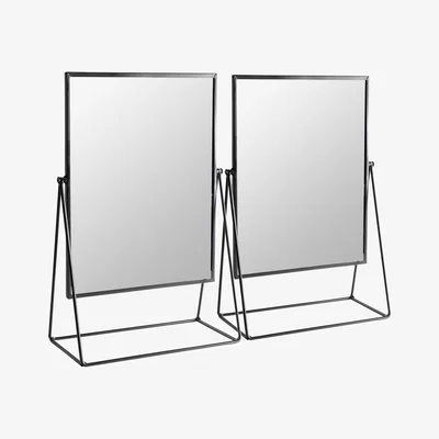 The Range Harbour Housewares 32 x 50cm Rectangle Makeup Mirrors - Pack of 2 - Black