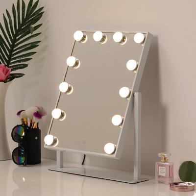 The Range Hollywood Rotating Vanity Mirror with LED, Rechargeable - White