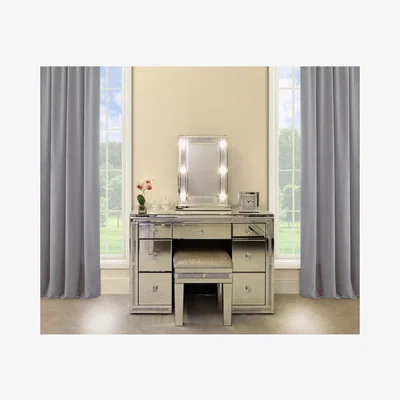 Teddy Beau Deco Home Diamond Glitz Dressing Table Mirror With 9 Dimmable LED Light Bulbs | Outlet