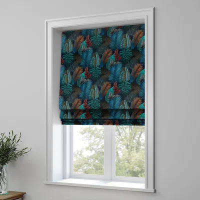 Dunelm Rainforest Made to Measure Roman Blind Rainforest Teal