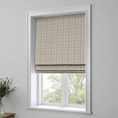Dunelm Nicole Check Made to Measure Roman Blind Nicole Check Grey