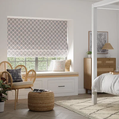 Dunelm Global Daisy Navy Blackout Roman Blind Navy
