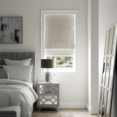 Dunelm Chenille Ogee Cream Roman Blind Cream