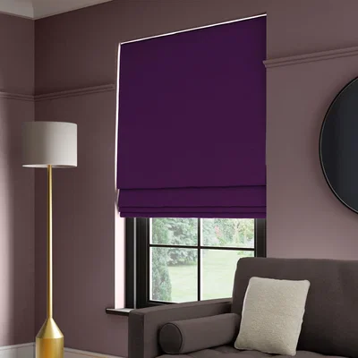 Dunelm Panama Cotton Made to Measure Roman Blind Panama Aubergine