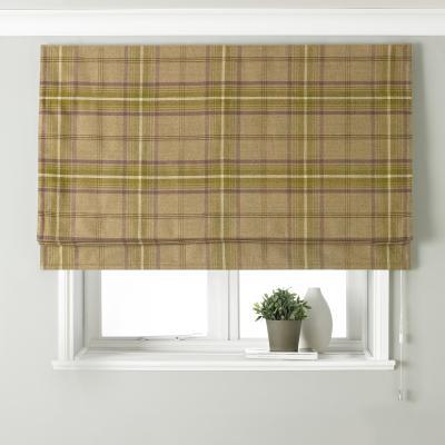 Dunelm Aviemore Thistle Roman Blind Brown, Green and Purple