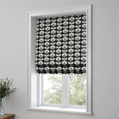 Dunelm Orla Kiely Oval Flower Made to Measure Roman Blind Orla Kiely Oval Flower Grey