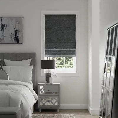 Dunelm Textured Chenille Graphite Roman Blind Grey