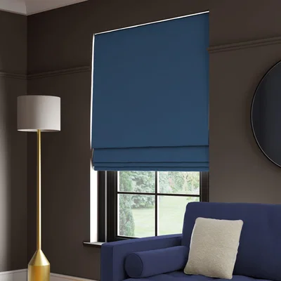 Dunelm Panama Cotton Made to Measure Roman Blind Panama Coastal Blue