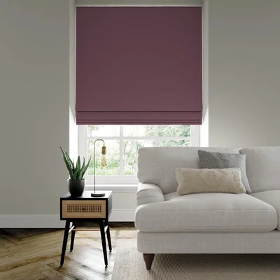 Dunelm Savanna Made to Measure Fire Retardant Roman Blind Savanna Antique Fuchsia