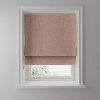 Dunelm Linen Mix Rose Blackout Roman Blind Pink