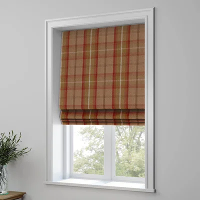Dunelm Highland Check Made to Measure Roman Blind Highland Check Rust