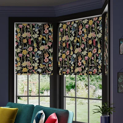 Dunelm Maximalist Tropical Made to Measure Roman Blind Tropical Black