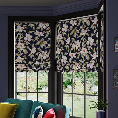 Dunelm Maximalist Magnolia Made to Measure Roman Blind Magnolia Black