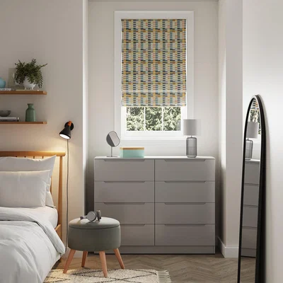 Dunelm Bryson Blackout Roman Blind Blue/Yellow