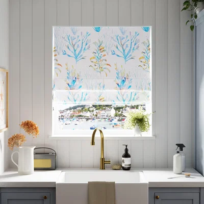 Dunelm Coral Reef Made to Measure Roman Blind Coral Reef Cobalt